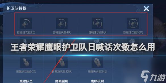 王者荣耀鹰眼护卫队日喊话次数使用方法