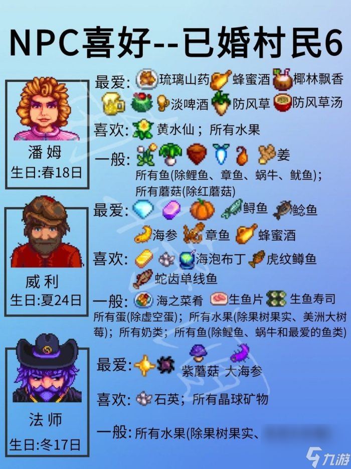 《星露谷物语》不可结婚npc喜好详情 不可结婚npc人物喜好一览